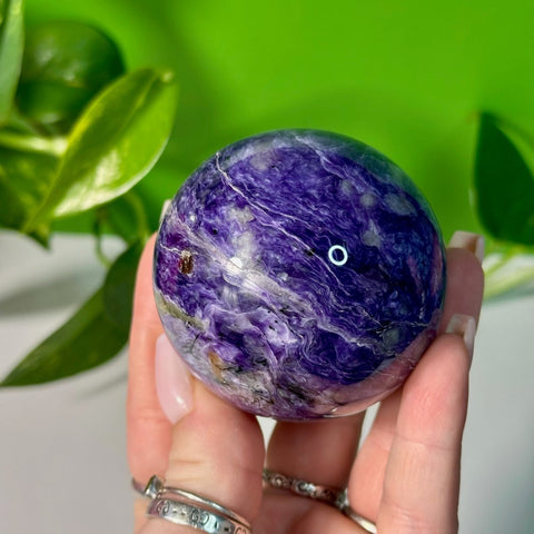 Charoite Sphere J 61 - Kenna's Crystals from TikTok