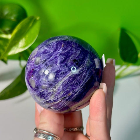 Charoite Sphere J 59 - Kenna's Crystals from TikTok
