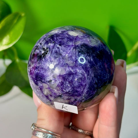 Charoite Sphere K 65 - Kenna's Crystals from TikTok