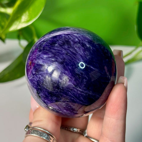 Charoite Sphere L 70 - Kenna's Crystals from TikTok