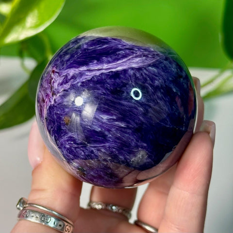 Charoite Sphere L 71 - Kenna's Crystals from TikTok