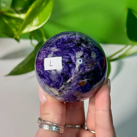 Charoite Sphere L 69 - Kenna's Crystals from TikTok