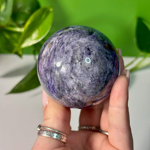 Charoite Sphere M 76 - Kenna's Crystals from TikTok