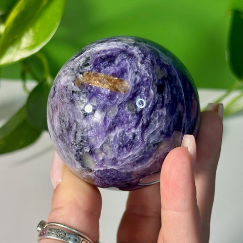 Charoite Sphere M 75 - Kenna's Crystals from TikTok