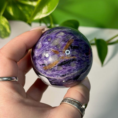 Charoite Sphere P 93 - Kenna's Crystals from TikTok
