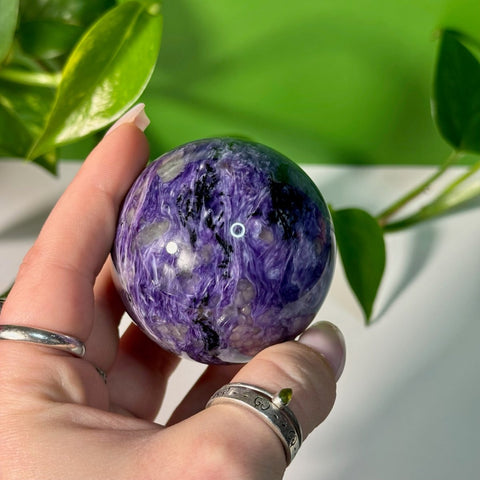Charoite Sphere P 90 - Kenna's Crystals from TikTok