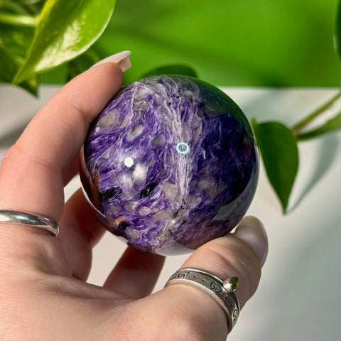 Charoite Sphere P 91 - Kenna's Crystals from TikTok