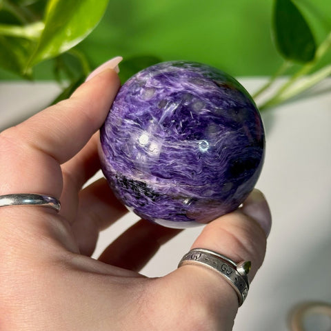 Charoite Sphere Q 101 - Kenna's Crystals from TikTok