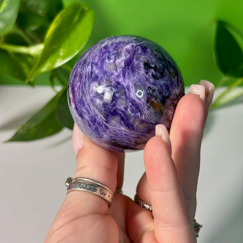 Charoite Sphere Q 99 - Kenna's Crystals from TikTok