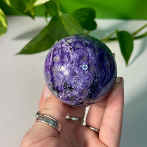 Charoite Sphere R 107 - Kenna's Crystals from TikTok