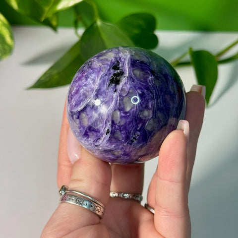 Charoite Sphere R 106 - Kenna's Crystals from TikTok