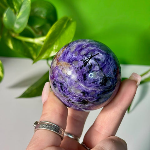 Charoite Sphere S 113 - Kenna's Crystals from TikTok
