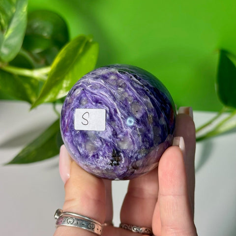 Charoite Sphere S 110 - Kenna's Crystals from TikTok
