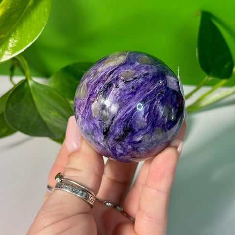 Charoite Sphere T 119 - Kenna's Crystals from TikTok