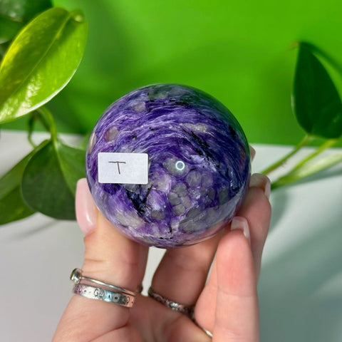 Charoite Sphere T 118 - Kenna's Crystals from TikTok