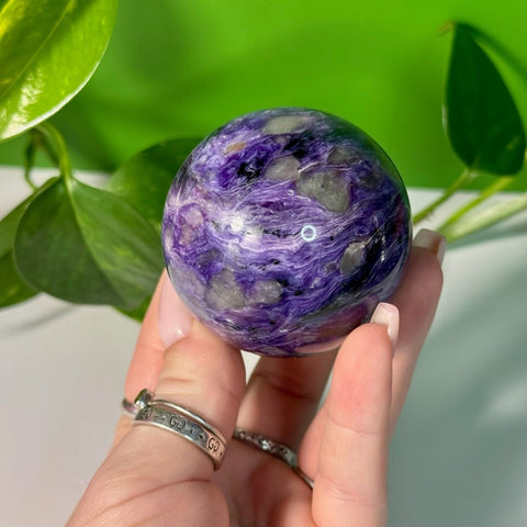 Charoite Sphere T 120 - Kenna's Crystals from TikTok