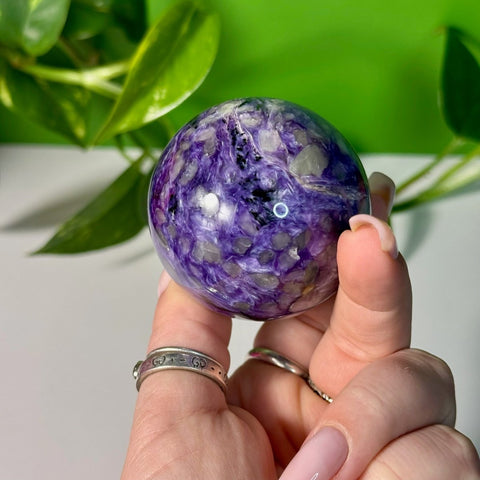 Charoite Sphere U 128 - Kenna's Crystals from TikTok