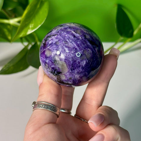 Charoite Sphere U 127 - Kenna's Crystals from TikTok