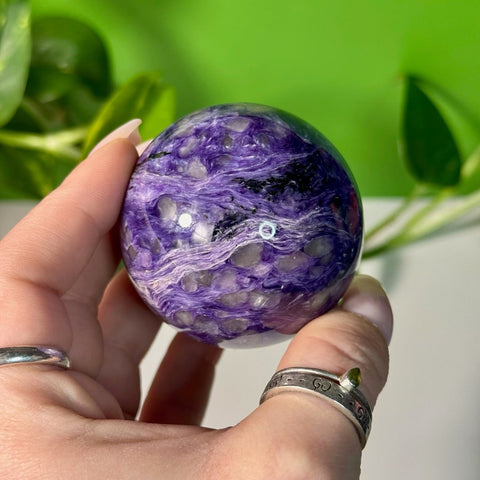 Charoite Sphere W 138 - Kenna's Crystals from TikTok