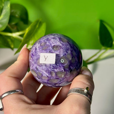 Charoite Sphere Y 148 - Kenna's Crystals from TikTok