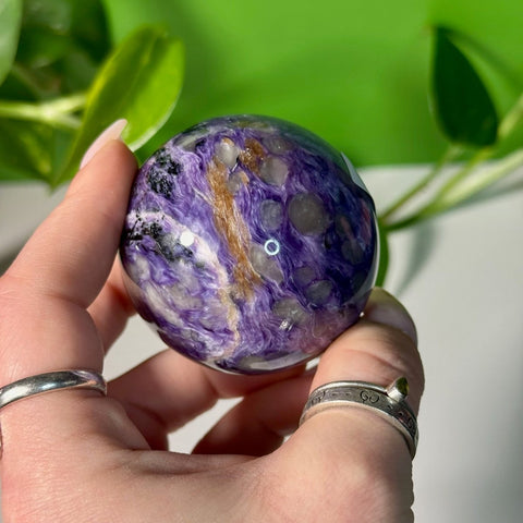 Charoite Sphere Y 151 - Kenna's Crystals from TikTok