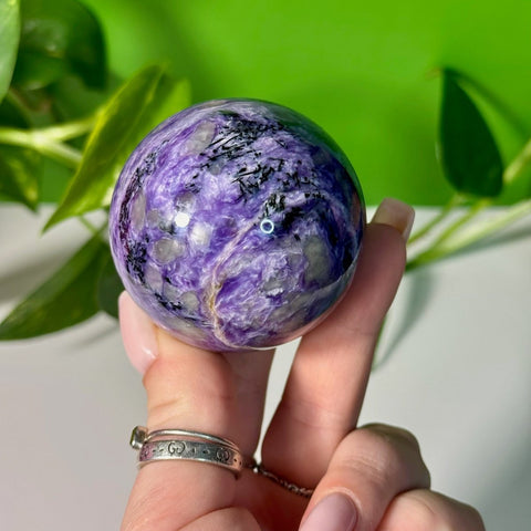 Charoite Sphere Y 150 - Kenna's Crystals from TikTok