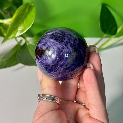Charoite Sphere Z 155 - Kenna's Crystals from TikTok