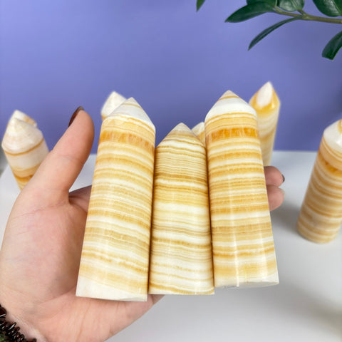 Daisy's Calcite Tower - Kenna's Crystals
