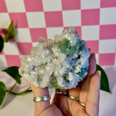 Frozen Algae (Fluorite With Calcite Specimen) B 2 - Kenna's Crystals from TikTok