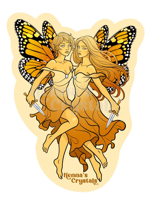 Gemini Fairy Sticker - Kenna's Crystals