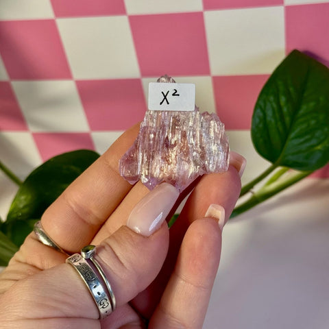 Glossy Pink Kunzite X2 50 - Kenna's Crystals from TikTok