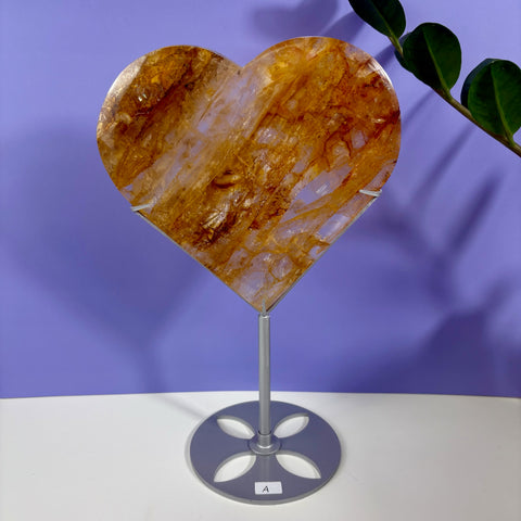 Golden Healer Heart on Custom Stand - Kenna's Crystals