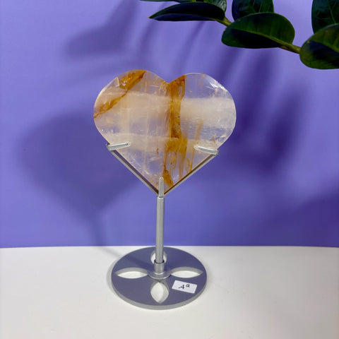 Golden Healer Heart on Custom Stand - Kenna's Crystals