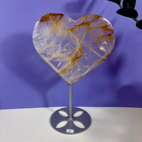 Golden Healer Heart on Custom Stand - Kenna's Crystals