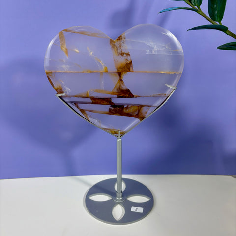 Golden Healer Heart on Custom Stand - Kenna's Crystals
