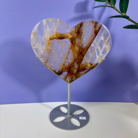 Golden Healer Heart on Custom Stand - Kenna's Crystals