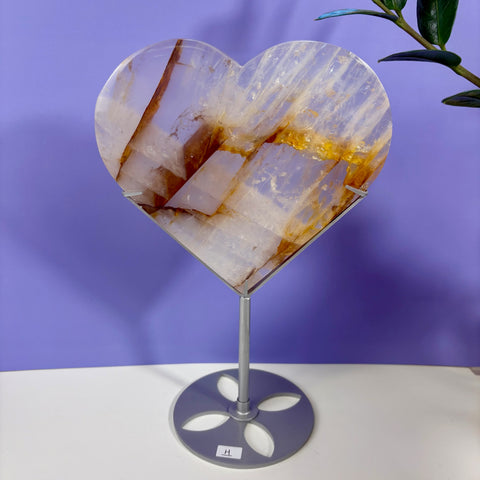 Golden Healer Heart on Custom Stand - Kenna's Crystals