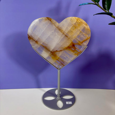 Golden Healer Heart on Custom Stand - Kenna's Crystals
