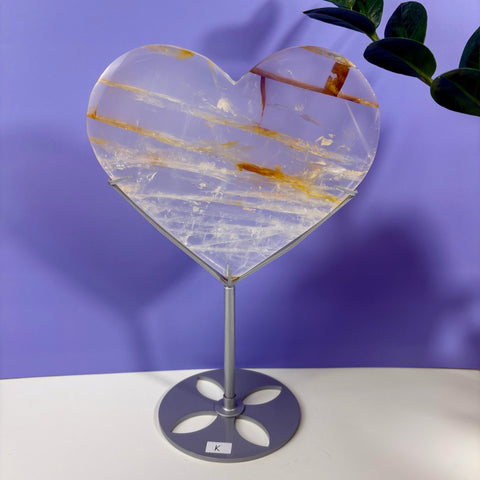 Golden Healer Heart on Custom Stand - Kenna's Crystals