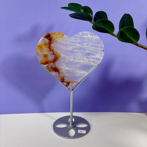 Golden Healer Heart on Custom Stand - Kenna's Crystals