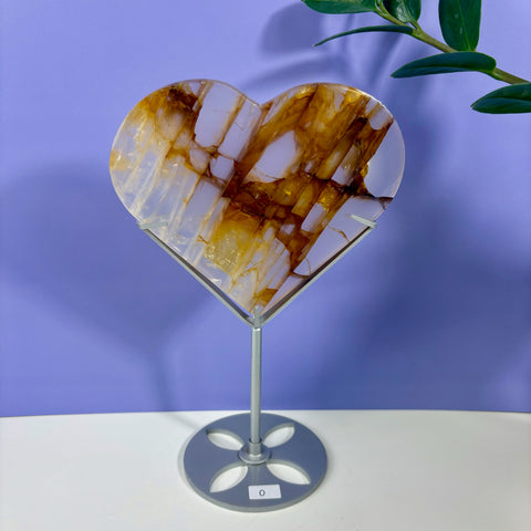 Golden Healer Heart on Custom Stand - Kenna's Crystals