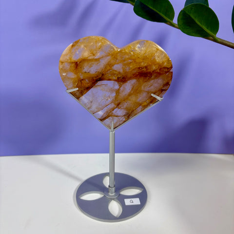 Golden Healer Heart on Custom Stand - Kenna's Crystals