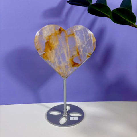 Golden Healer Heart on Custom Stand - Kenna's Crystals