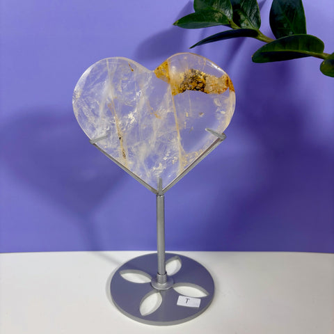 Golden Healer Heart on Custom Stand - Kenna's Crystals