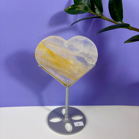 Golden Healer Heart on Custom Stand - Kenna's Crystals