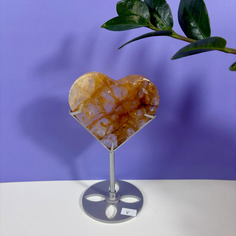 Golden Healer Heart on Custom Stand - Kenna's Crystals