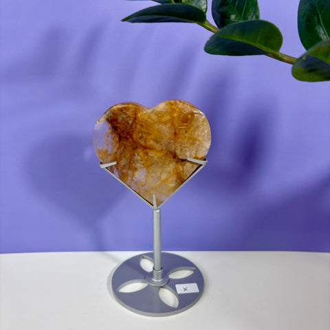 Golden Healer Heart on Custom Stand - Kenna's Crystals
