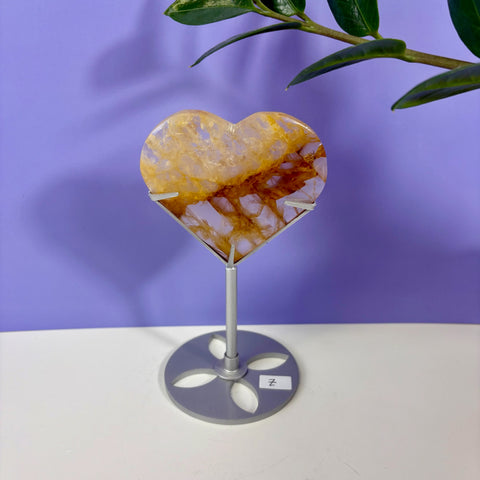Golden Healer Heart on Custom Stand - Kenna's Crystals