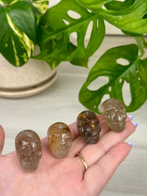 Golden Rutilated Skull 66 6 - Kenna's Crystals from TikTok