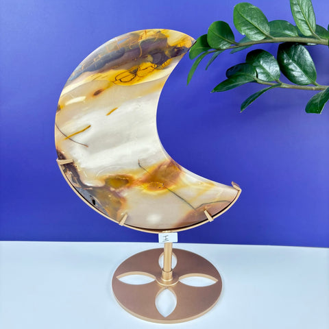 Graveyard Mookaite Moon W/ Stand - Kenna's Crystals